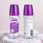 Two bottles of BluWon Hybrid Alum Water on a marble surface with a pink background