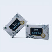 Two boxes of bluwon 'Beauty Soap' with branding on a light gray background