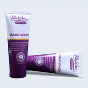 Two tubes of BluWon hand wash on a light gray background